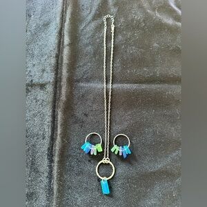 Seaglass necklace and earring set